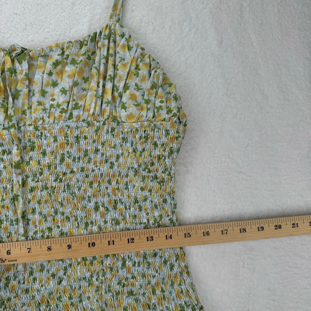 NWT Free People Lavender Daze Dress Greyed Olive Floral Smocked Large - Picture 8 of 14